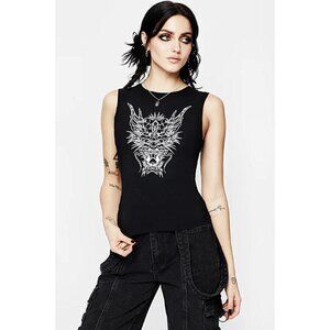 DISTURBIA Guardian embroidered dragon tank